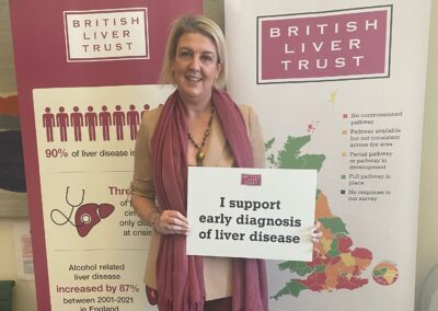 Patient advocate volunteers raise awareness of liver disease among members of Parliament